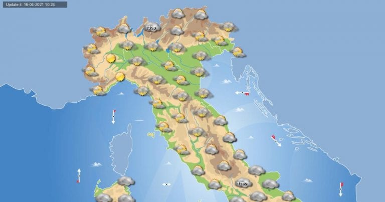 PREVISIONI METEO domani 17aprile 2021: Piogge al sud ITALIA, per il resto tempo stabile