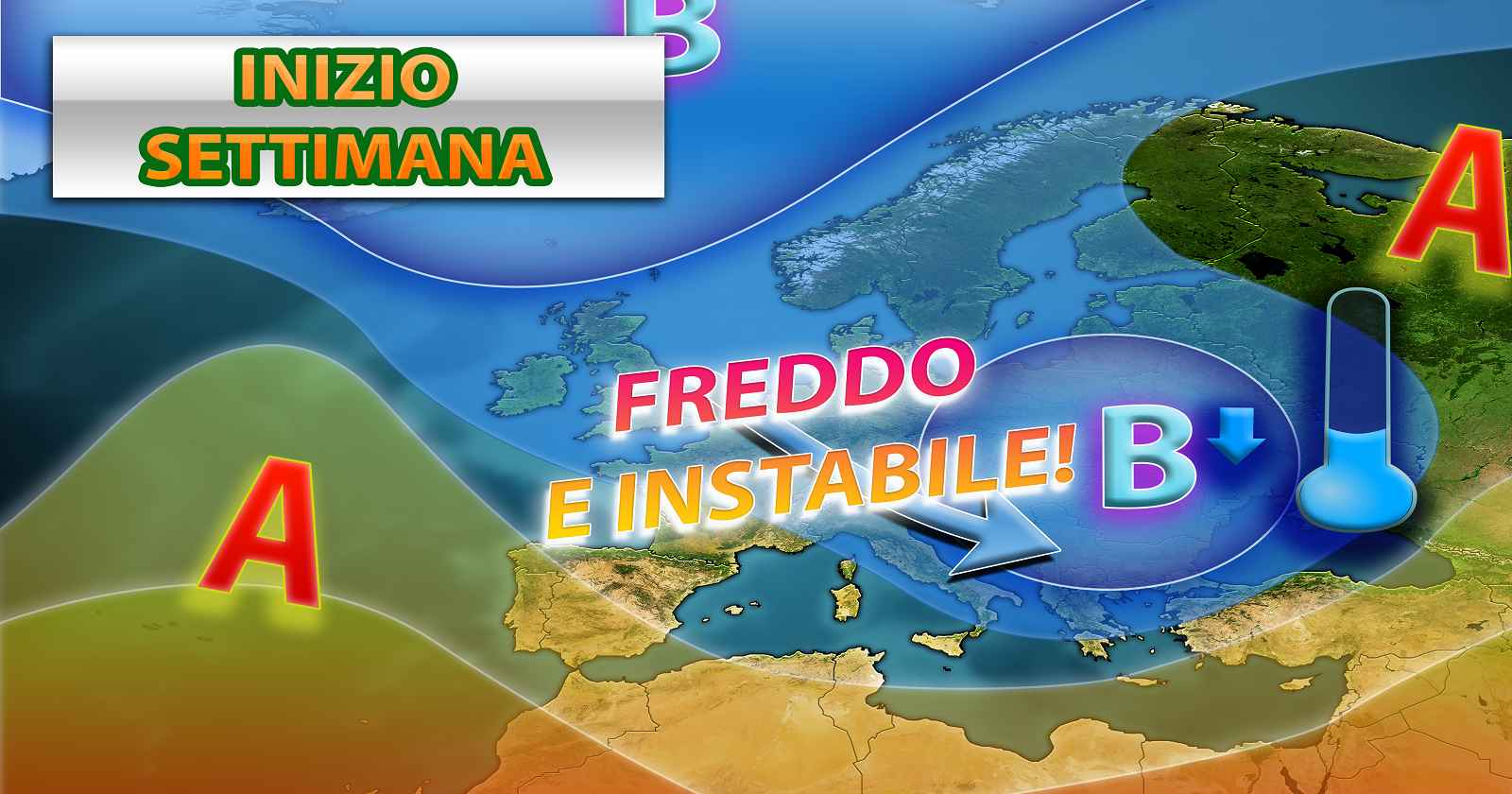 METEO - CIRCOLAZIONE DEPRESSIONARIA ancorata all'ITALIA porterà PIOGGE anche ad INIZIO SETTIMANA, i dettagli