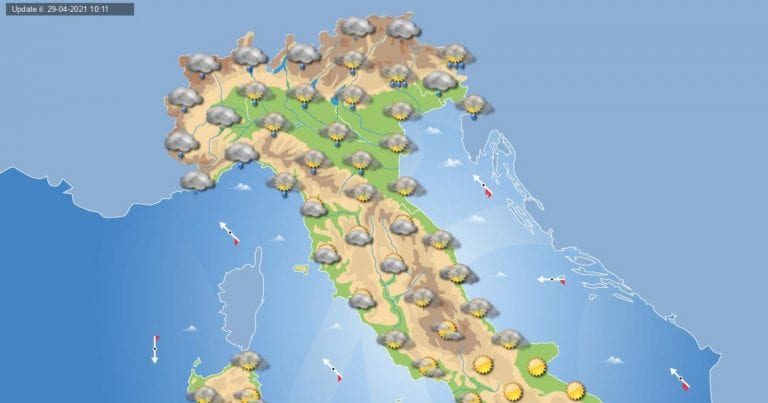 PREVISIONI METEO domani 30 aprile 2021: migliora in gran parte dell’ITALIA, temperature in aumento