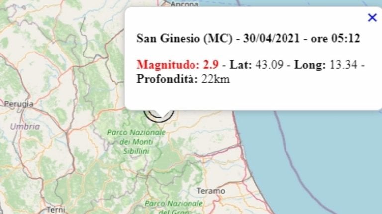 Terremoto avvertito intensamente oggi, 30 aprile 2021 nelle Marche: scossa M 2.9 avvertita in provincia di Macerata – Dati Ingv Terremoto avvertito intensamente oggi, 30 aprile 2021 nelle Marche: scossa M 2.9 avvertita in provincia di Macerata – Dati Ingv