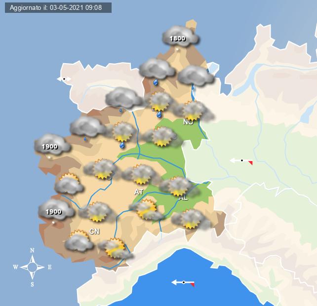 Previsioni meteo per torino ed il piemonte per dopodomani 5 maggio - Centro Meteo Italiano