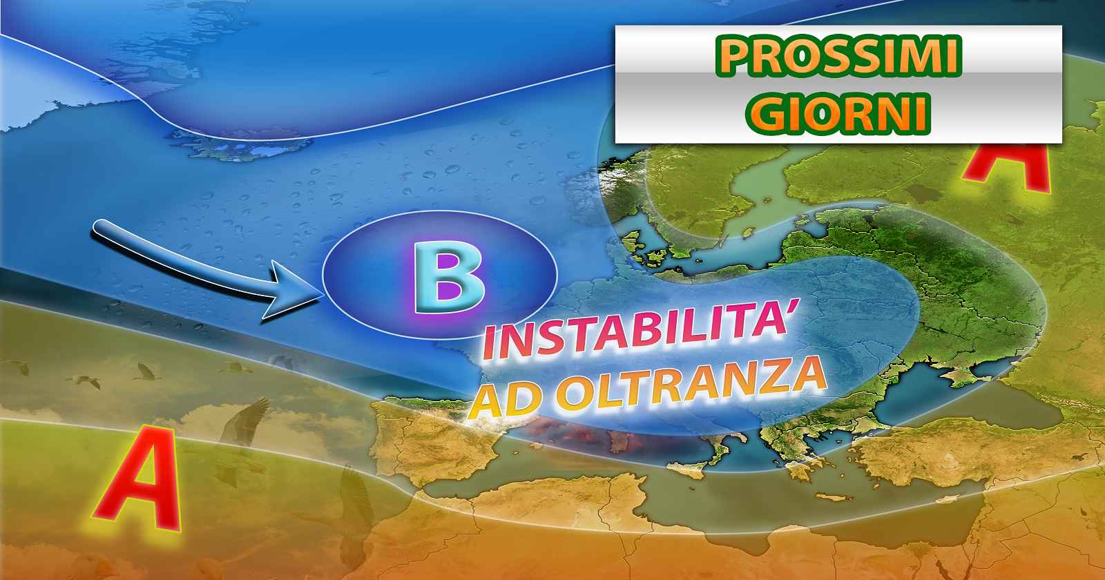 Prossimi giorni con tempo instabile sull'Italia