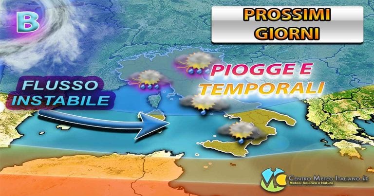 METEO – TRENO di IMPULSI ATLANTICI in arrivo in ITALIA, PROSSIMI GIORNI nel segno del MALTEMPO