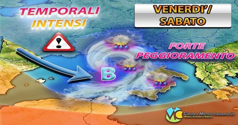 METEO ITALIA: nuova intesa fase di MALTEMPO alle porte, temporali in arrivo