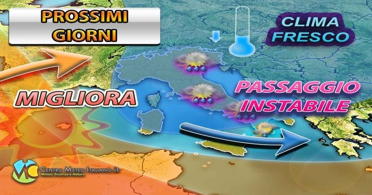 METEO – CIRCOLAZIONE DEPRESSIONARIA attiva sull’ITALIA, ancora MALTEMPO con PIOGGE e TEMPORALI, i dettagli