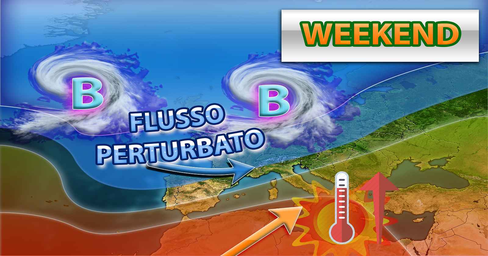 METEO - INSIDIA MALTEMPO nel WEEKEND, ma nel complesso in prevalenza STABILE; i dettagli