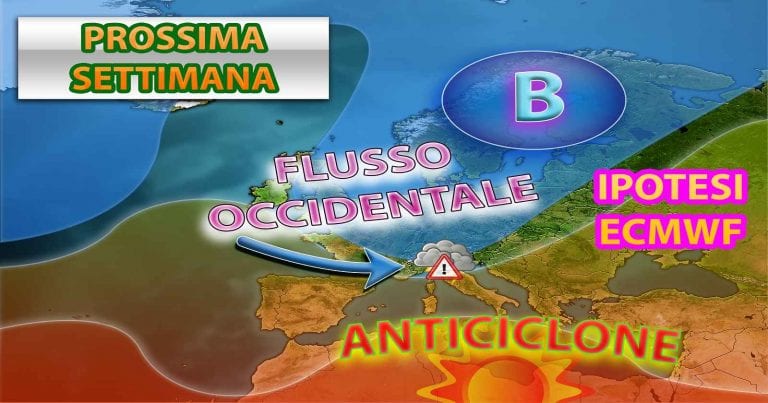 METEO TENDENZA – Prossima settimana con MALTEMPO al Nord e STABILE al Sud, ma nel WEEKEND potrebbe arrivare l’ANTICLONE AFRICANO