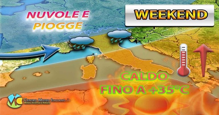 METEO – WEEKEND: ITALIA contesa tra il SOLE e il MALTEMPO con PIOGGE e ACQUAZZONI, ecco i dettagli