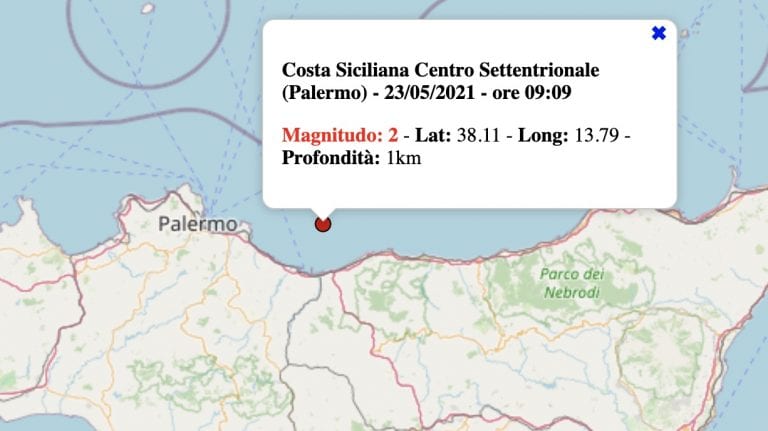 Terremoto in Sicilia oggi, domenica 23 maggio 2021: scossa M 2.0 Costa Siciliana – Dati INGV Terremoto in Sicilia oggi, domenica 23 maggio 2021: scossa M 2.0 Costa Siciliana – Dati INGV