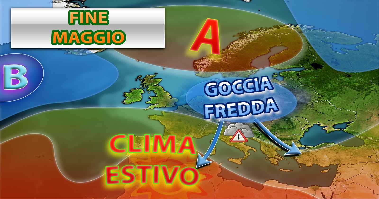 Tra la fine di maggio e l'inizio di giugno, si potrà palesare un nuovo peggioramento sul bacino mediterraneo e sull'italia - Centro Meteo Italiano