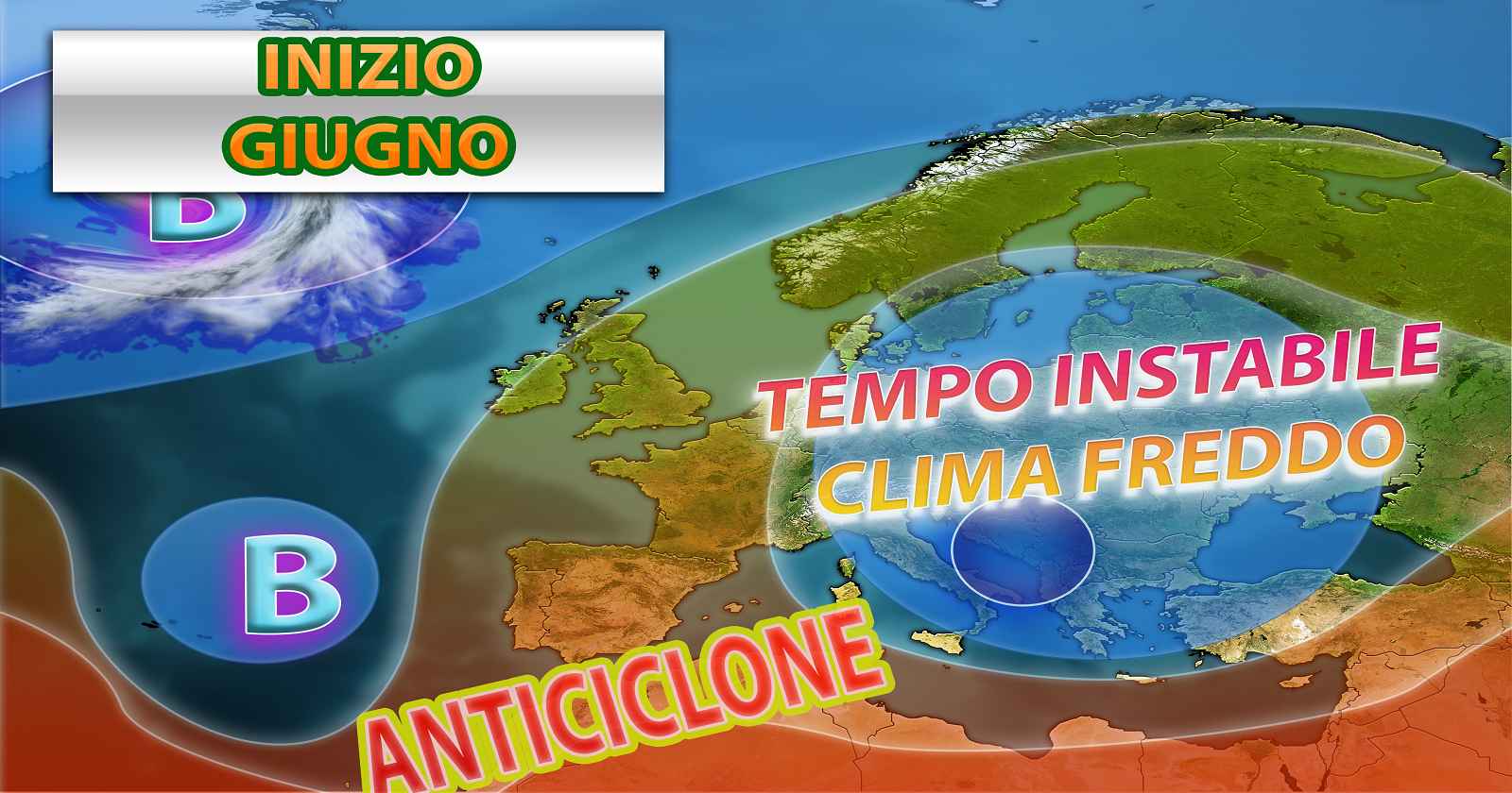 METEO - Primi di GIUGNO, GOCCIA FREDDA all'ARREMBAGGIO, più FRESCO e INSTABILE in ITALIA