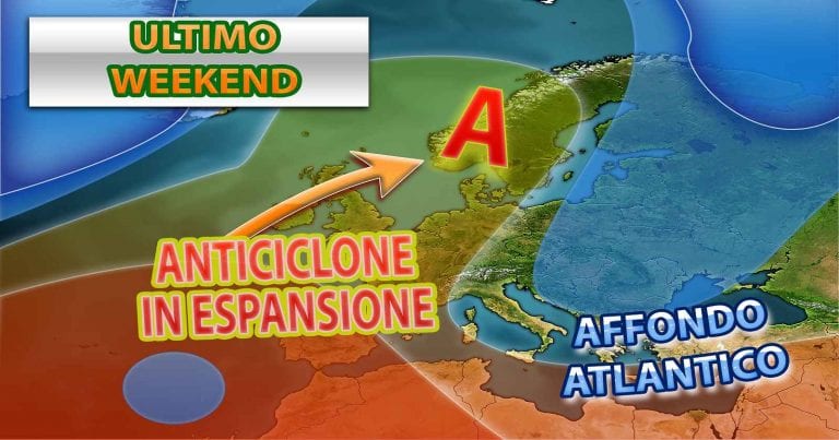 METEO – WEEKEND COMPROMESSO dall’arrivo di un flusso INSTABILE: TEMPORALI e CALO TERMICO