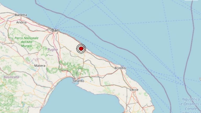 Terremoto in Puglia oggi, martedì 1 giugno 2021: scossa M 2.5 in provincia di Bari | Dati INGV