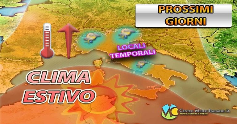 METEO ITALIA – prossimi giorni con sole, CALDO e locali temporali ma attenzione al primo weekend di GIUGNO