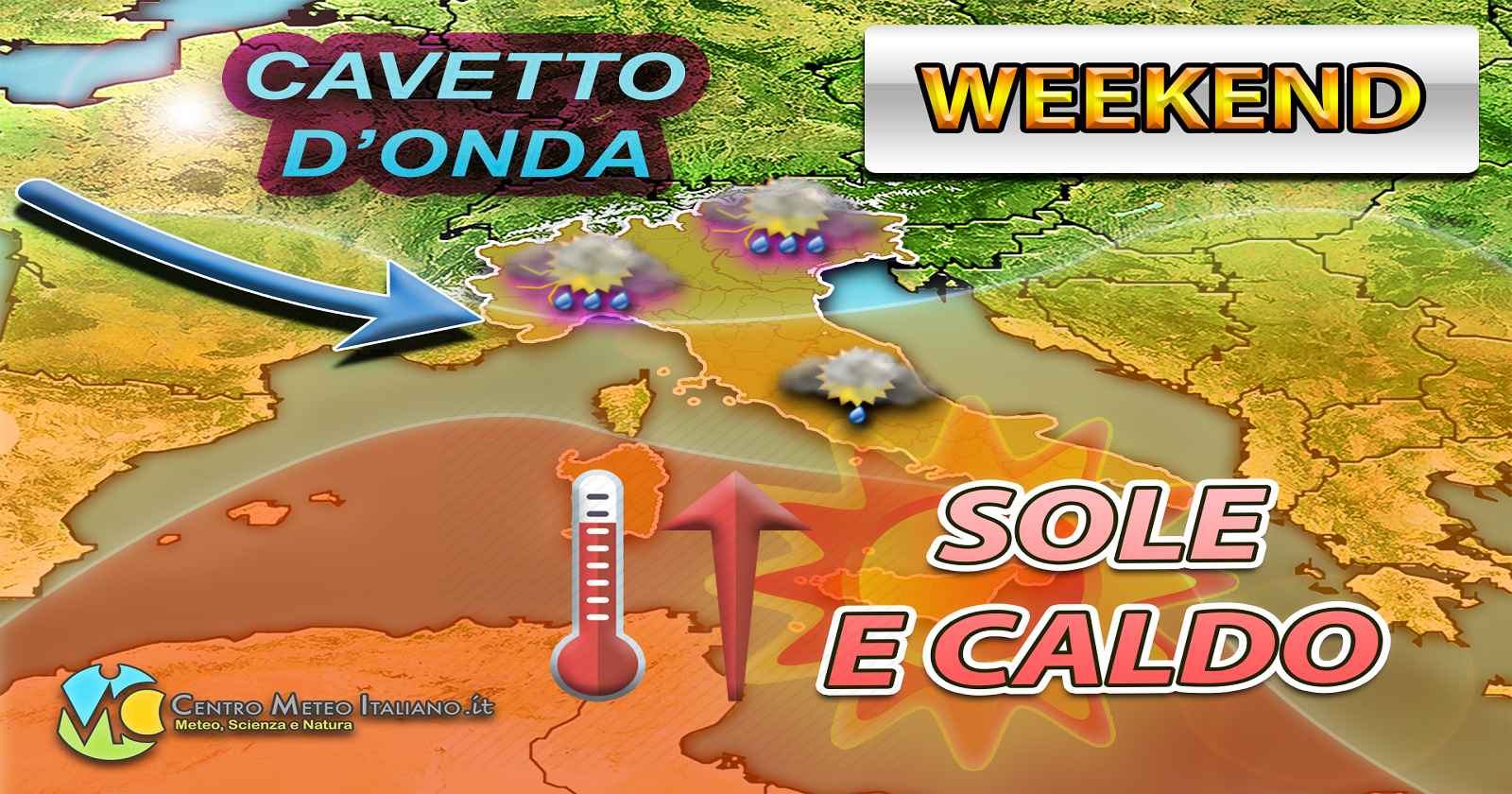Cavo d'onda in transito nel fine settimana, ecco cosa accadrà in Italia - Centro Meteo Italiano