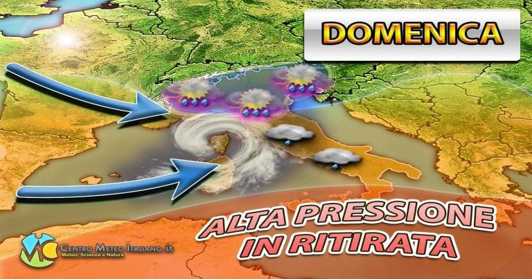 METEO – Fronte di MALTEMPO in arrivo per DOMANI, forti TEMPORALI e CALO TERMICO, i dettagli