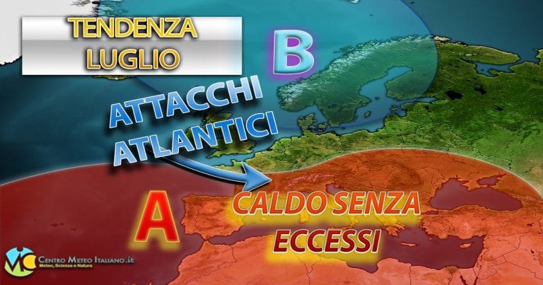 METEO LUGLIO – Nessuna ONDATA di CALDO per il mese centrale dell’ESTATE, dalle proiezioni. Ecco la possibile TENDENZA