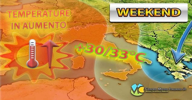 Temperature in aumento e tempo più estivo nel weekend, ma non per tutti - Centro Meteo Italiano