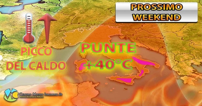 METEO WEEKEND – L’anticiclone AFRICANO porta SOLE e CALDO ESTIVO con valori sopra i 35°C