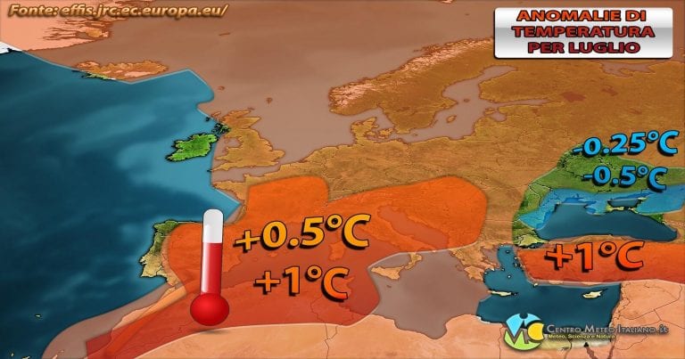 METEO LUGLIO – Il mese centrale dell’ESTATE sarà più CALDO, ma in maniera MODERATA. La TENDENZA