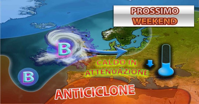 METEO WEEKEND – Fine settimana ESTIVO con tanto SOLE ma con CALDO in attenuazione. La TENDENZA