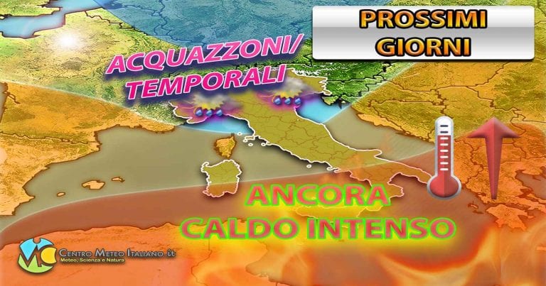 METEO – ITALIA in TRAPPOLA tra il CALDO e i TEMPORALI nel WEEKEND, i dettagli