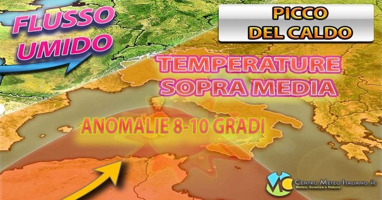 METEO ITALIA – Nuovo PICCO del CALDO previsto la prossima settimana, con TEMPERATURE sopra la MEDIA