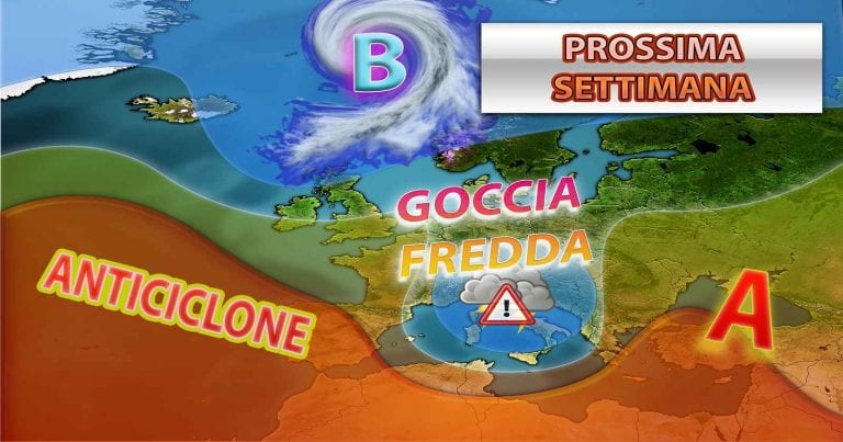 METEO – IRRUZIONE di MALTEMPO in arrivo con CROLLO TERMICO: BREAK dell’ESTATE, i dettagli