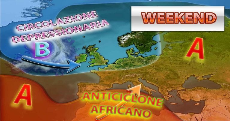 METEO – WEEKEND con l’ANTICICLONE: tanto SOLE e pochi TEMPORALI, i dettagli