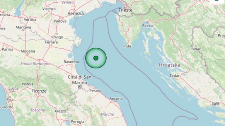 Terremoto in Emilia Romagna oggi, domenica 11 luglio 2021: sisma M. 4.1 nel mar Adriatico Settentrionale – Dati INGV