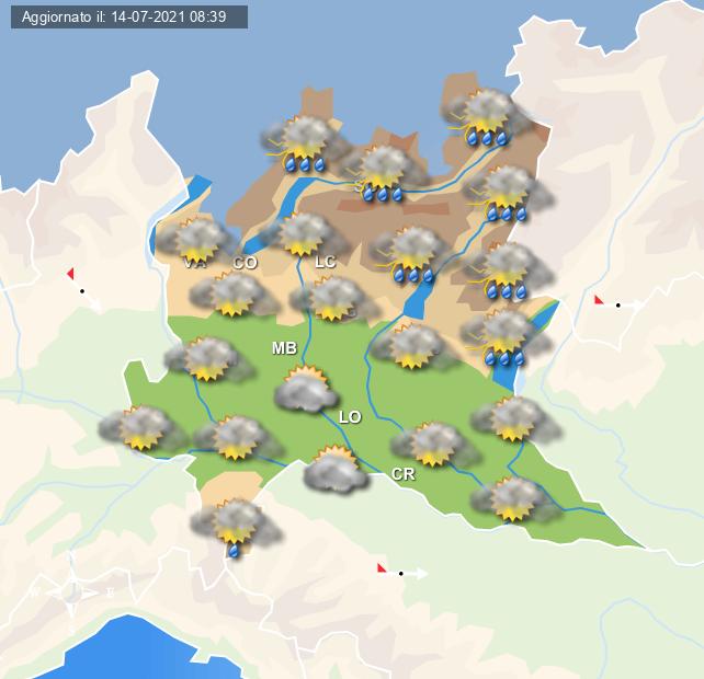 Temporali attesi nelle ore pomeridiane di domani - Centro Meteo Italiano