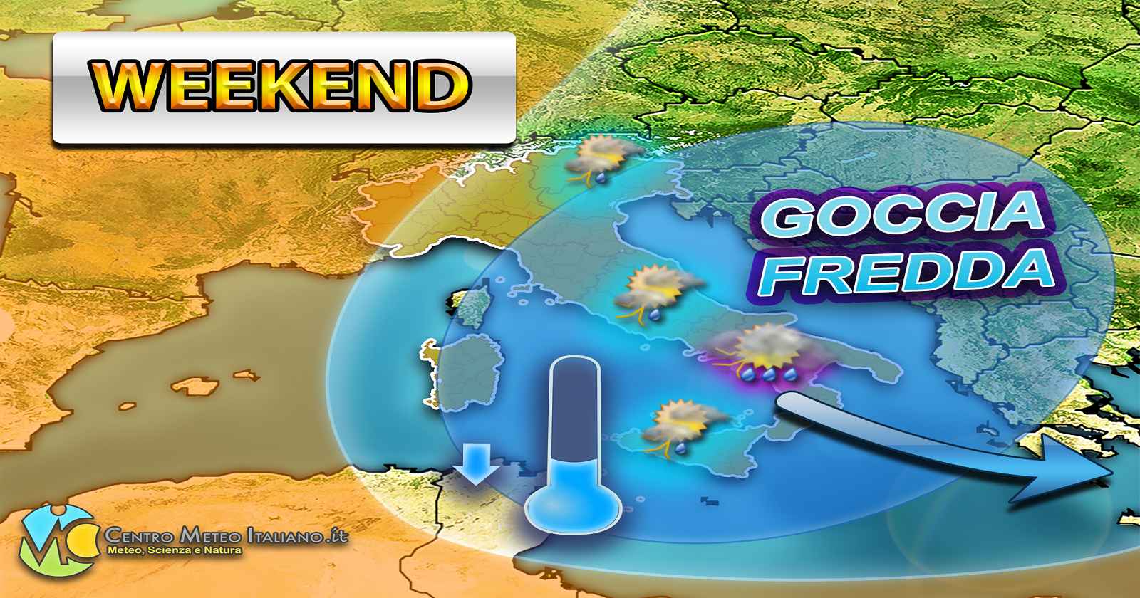 Piogge e temporali verso il Sud Italia nel weekend