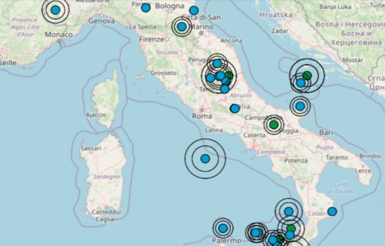 Terremoto oggi Italia, 18 luglio 2021: scossa M 3.4 nel mar Adriatico Centrale – Dati INGV