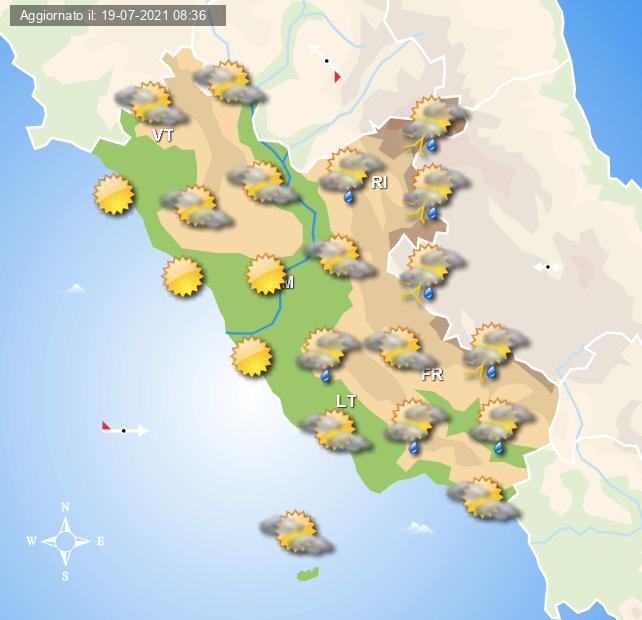 Ancora temporali pomeridiani previsti per domani 20 luglio - Centro Meteo Italiano