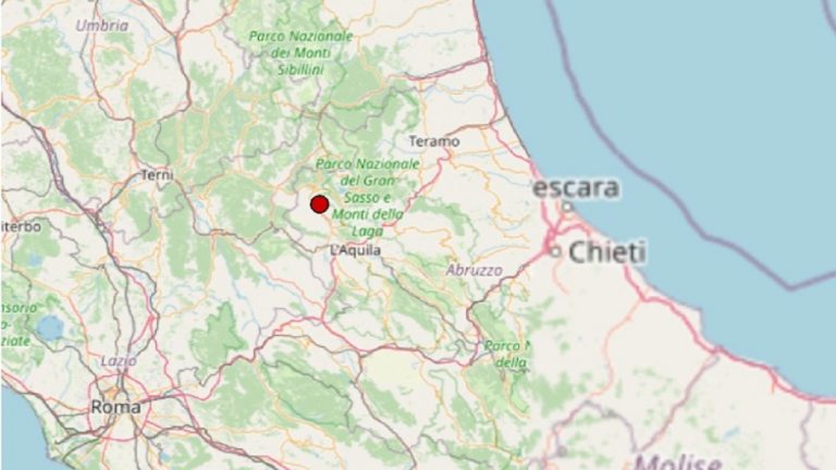Terremoto in Abruzzo oggi, lunedì 19 luglio 2021: sisma registrato in provincia dell’Aquila – Dati Ingv