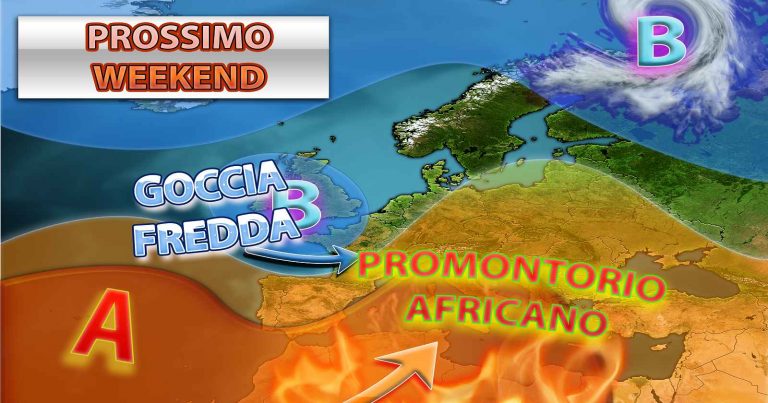 METEO – WEEKEND con CALDO AFRICANO ma con anche il MALTEMPO in arrivo al Nord. La TENDENZA