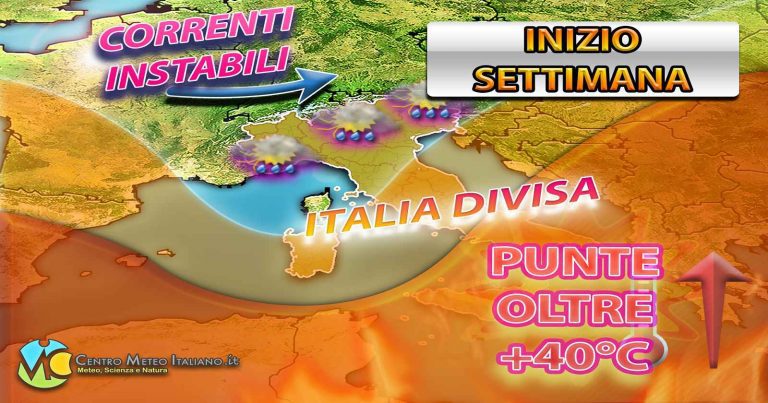 METEO – ITALIA divisa tra FORTI TEMPORALI ed il ritorno del CALDO AFRICANO; i dettagli