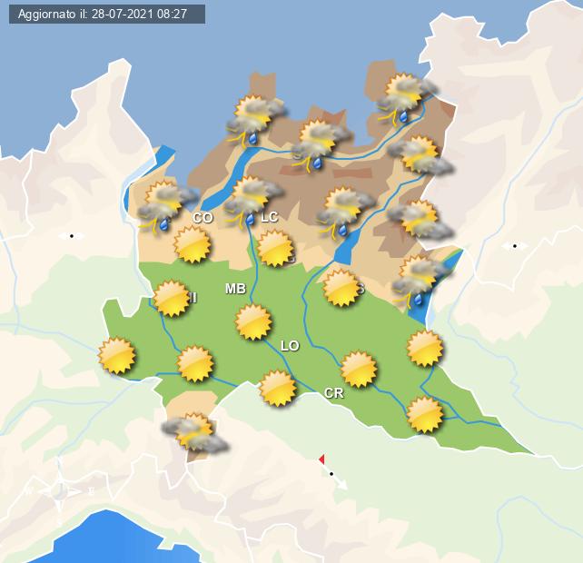 Instabilità sull'arco alpino domani - Centro meteo Italiano