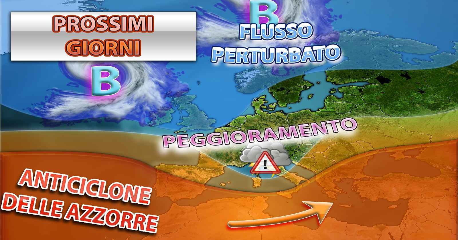 Peggioramento meteo in vista nei prossimi giorni specie al Centro-Nord