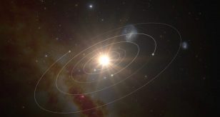 Il sistema solare L 98-59 è costituito da quattro pianeti (forse cinque) che ruotano attorno a una stella nana rossa: