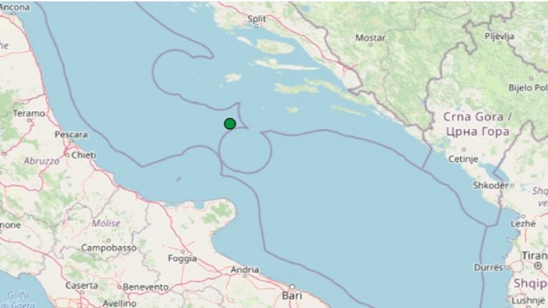 Terremoto in Abruzzo oggi, venerdì 6 agosto 2021, scossa M. 2.0 sul Mar Adriatico | Dati Ingv