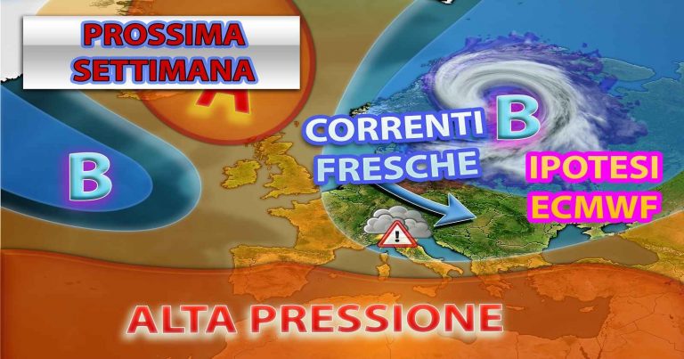 METEO – prossima settimana CALDO al Sud e TEMPORALI al Nord, ultimi aggiornamenti del modello europeo