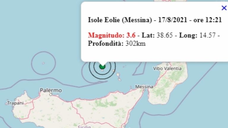 Terremoto oggi in Sicilia, 17 agosto 2021: scossa M 3.6 alle Isole Eolie | Dati INGV