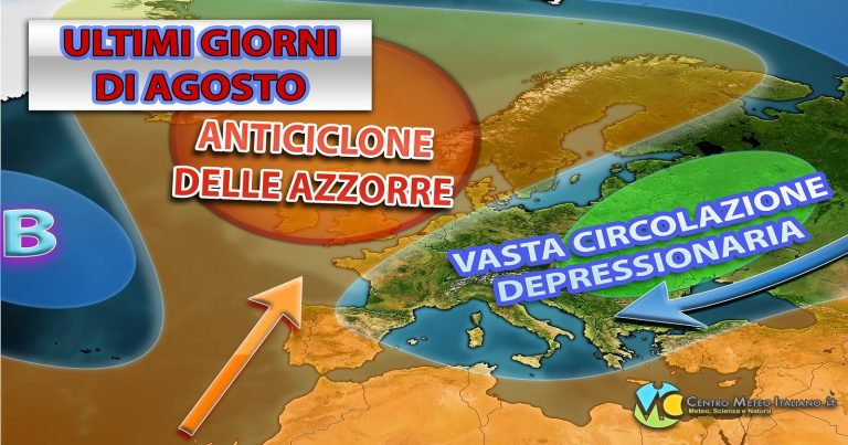 METEO ITALIA – Fine AGOSTO compromesso dal MALTEMPO da NORD a SUD; in arrivo anche un CALO TERMICO