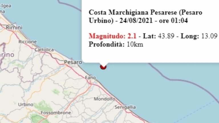 Terremoto nelle Marche oggi, martedì 24 agosto 2021, scossa M 2.1 in provincia di Pesaro-Urbino | Dati Ingv Terremoto nelle Marche oggi, martedì 24 agosto 2021, scossa M 2.1 in provincia di Pesaro-Urbino | Dati Ingv
