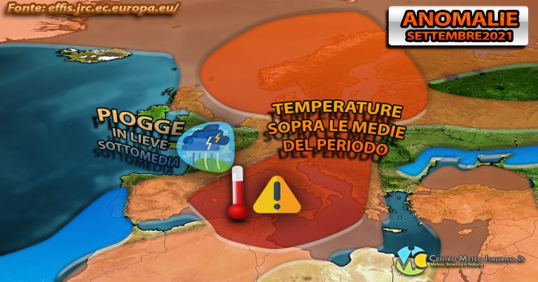 METEO SETTEMBRE – Tendenze ancora CONFUSE per l’avvio dell’AUTUNNO che potrebbe essere più CALDO della norma