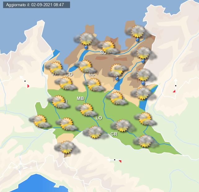 Piogge che insisteranno sui settori montani nella giornata di sabato - Centro Meteo Italiano