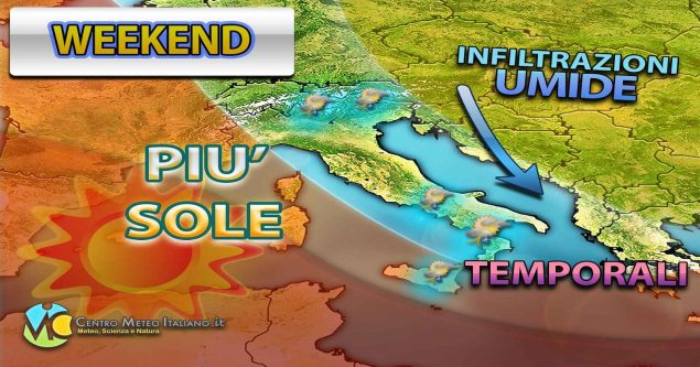 METEO - VORTICE CICLONICO flagella l'ITALIA nel WEEKEND: attesi TEMPORALI e possibili NUBIFRAGI con CALO TERMICO