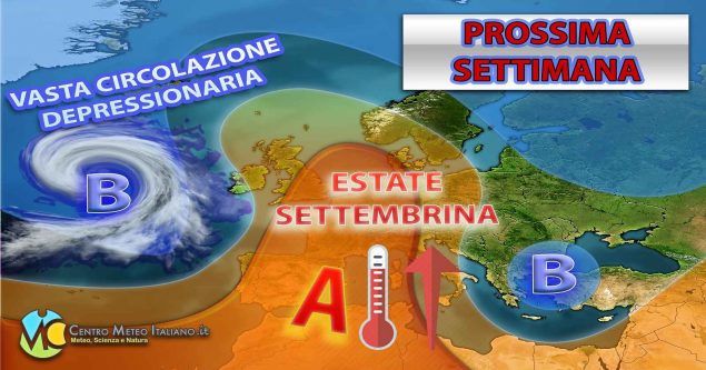 Tendenza meteo prossima settimana, torna l'anticiclone al centro-nord