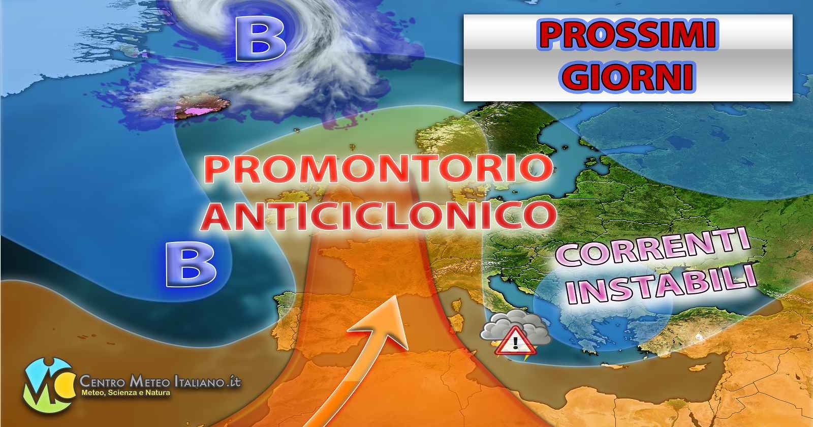 Prossimi giorni contesi da un promontorio anticiclonico e le correnti instabili da oriente - Centro Meteo Italiano